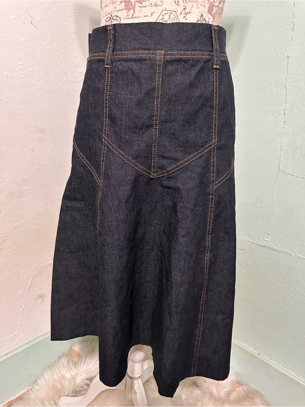 Navi authentic jeans wear USA Y2K vintage Dark Wash Denim jean Skirt small